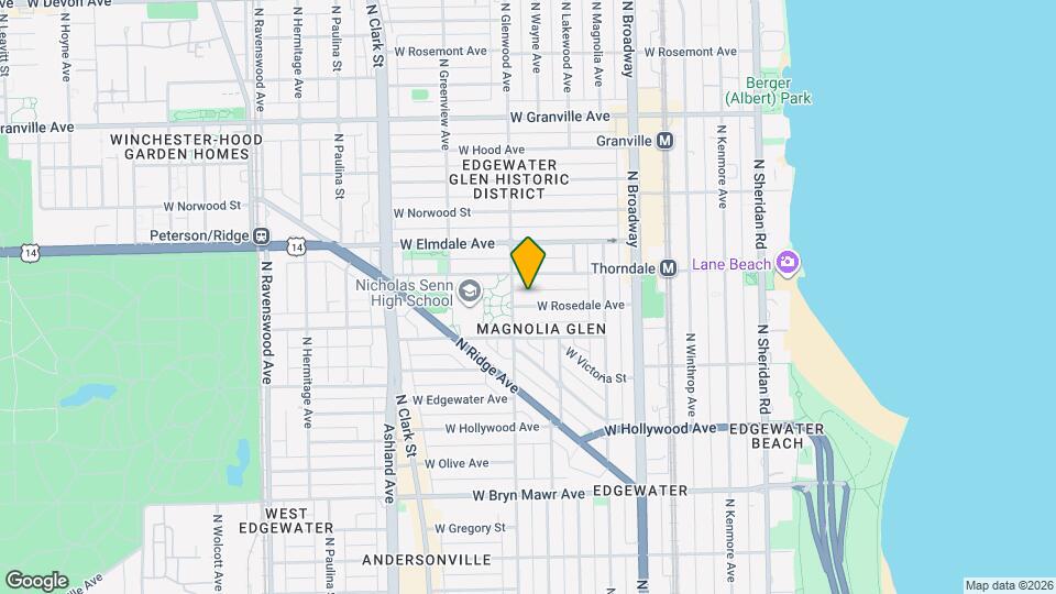 1340 W Rosedale Ave Map and Location Details