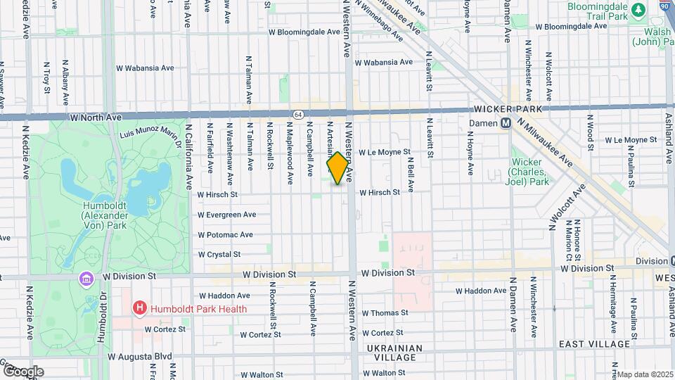 1401 N Artesian Ave, Unit 1 Map and Location Details