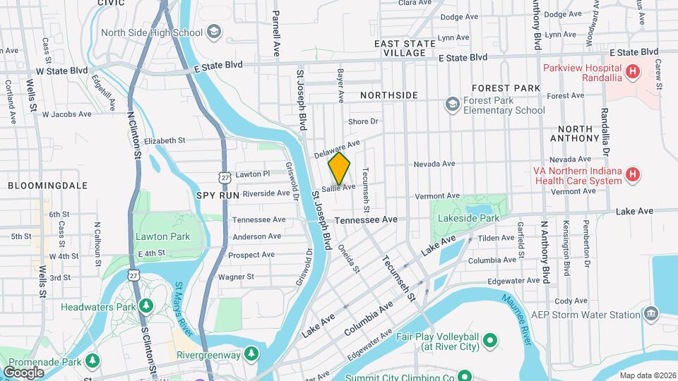 1610 Hillside Ave Map and Location Details