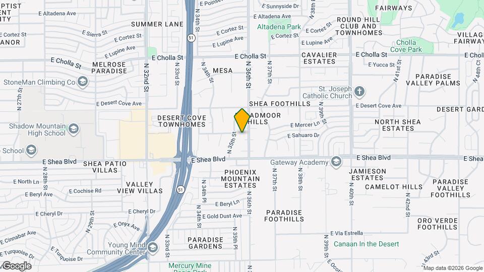 3526 E Sahuaro Dr Map and Location Details