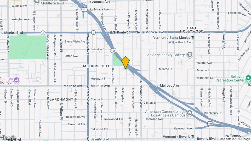 829 N Kingsley Dr Map and Location Details