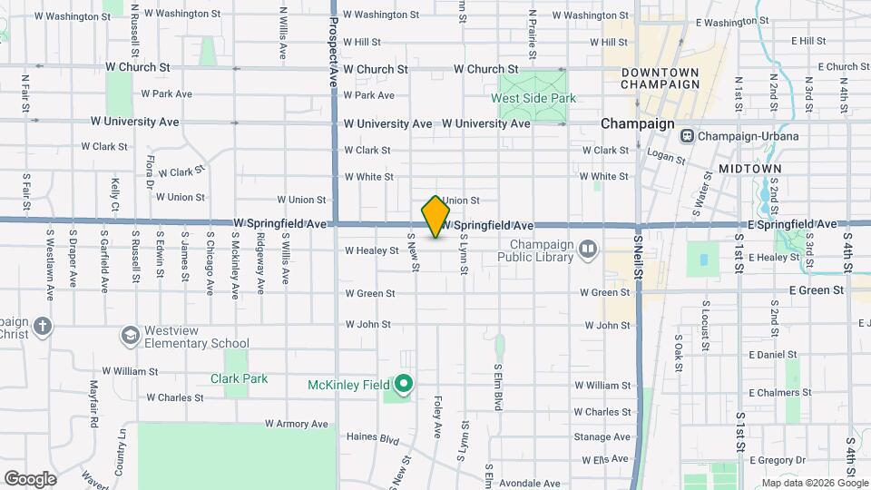 612 W Healey St, Unit 1 Map and Location Details