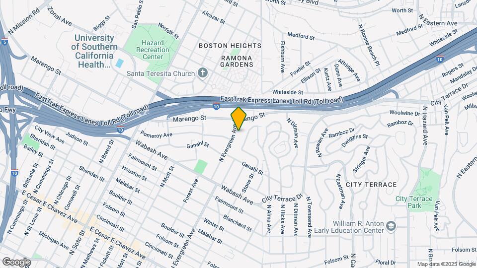 1220 N Evergreen Ave Map and Location Details