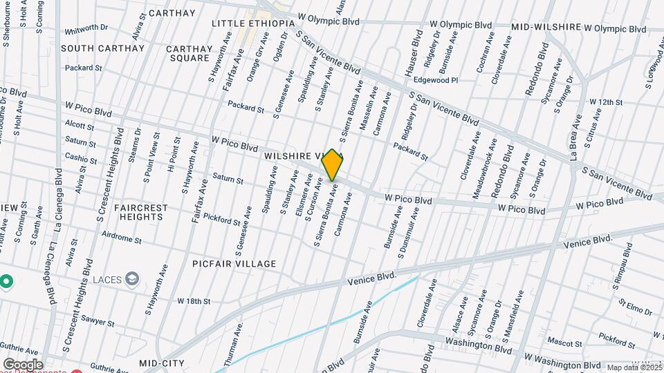 1415-1417 1/2 S Sierra Bonita Ave Mapa y Detalles de la Ubicación
