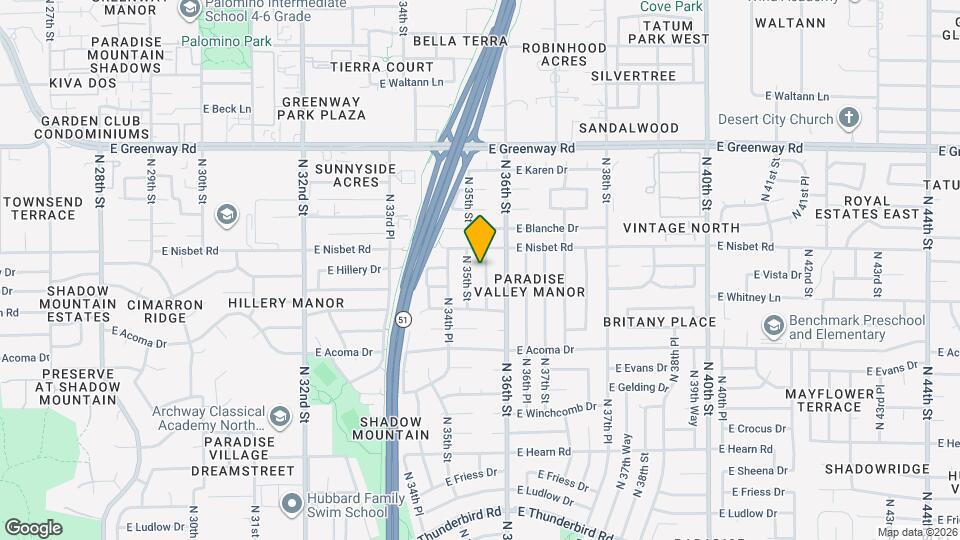 14832 N 35th Pl Map and Location Details