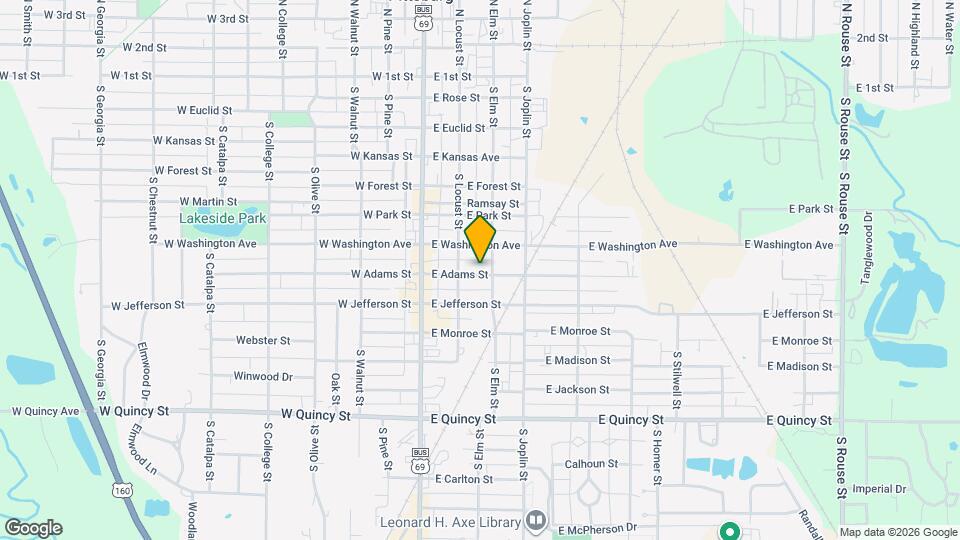 211 E Adams St Map and Location Details