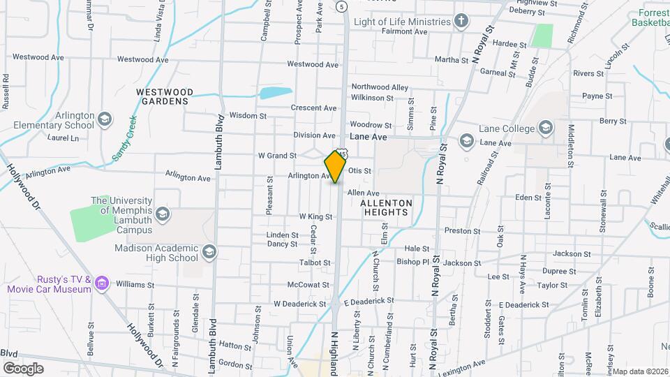 603 N Highland Ave Map and Location Details