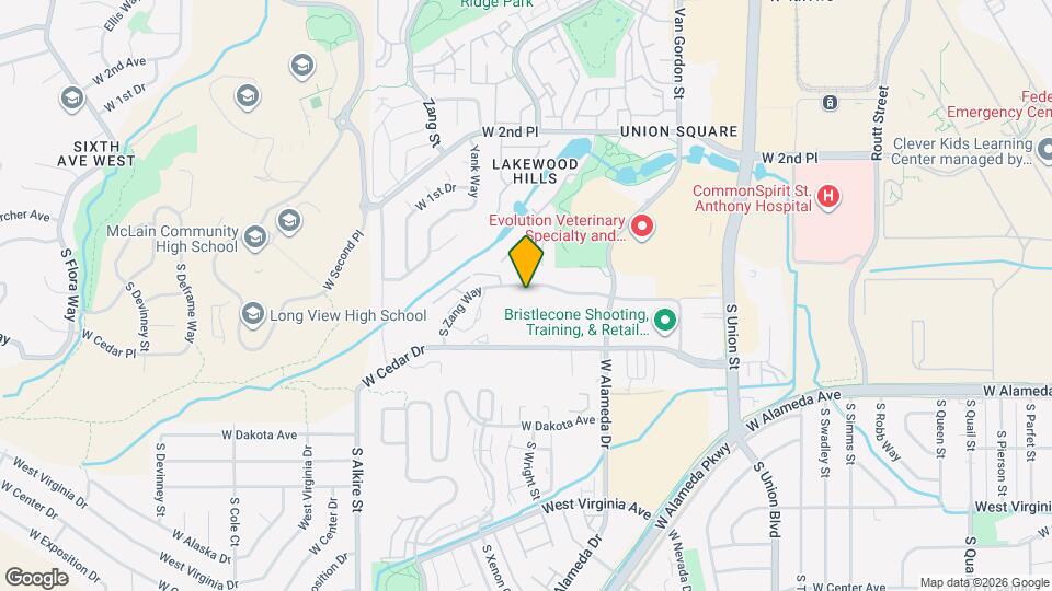 12610 W Bayaud Ave Mapa y Detalles de la Ubicación