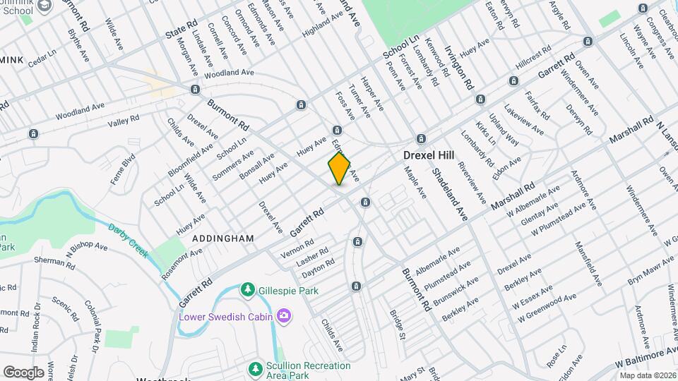 411 Burmont Rd Map and Location Details