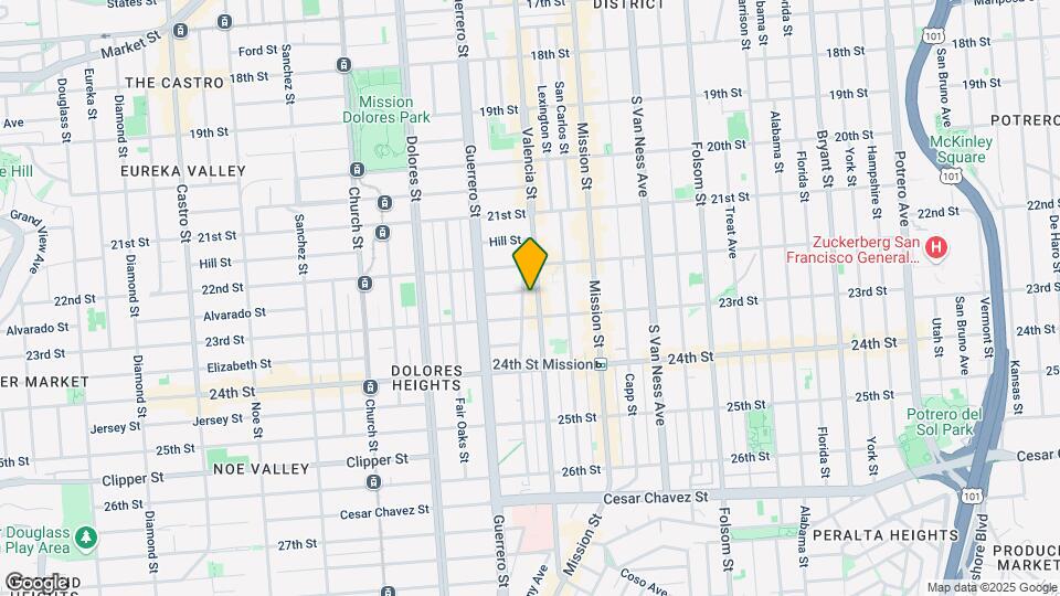 1157 Valencia St Map and Location Details