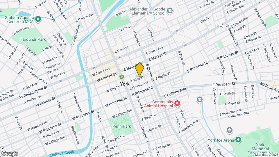 102 E King St Map and Location Details