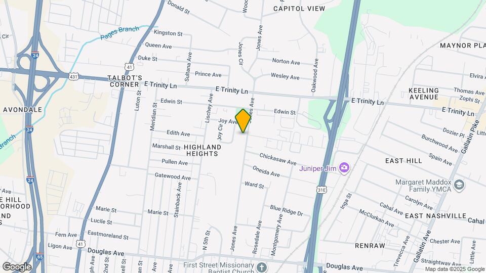 1526 Jones Ave Map and Location Details