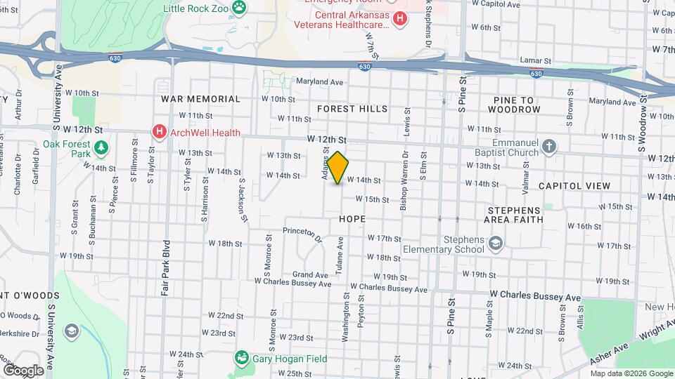 1412 Washington St Map and Location Details