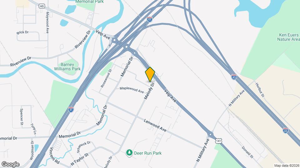 1407 Melody Dr Map and Location Details