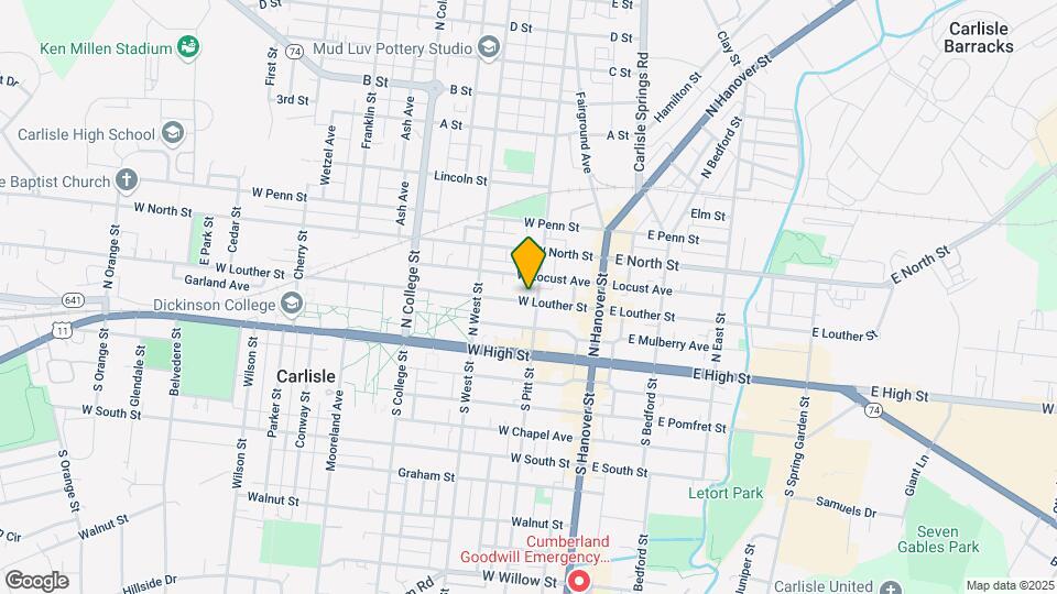 109 W Louther St Map and Location Details