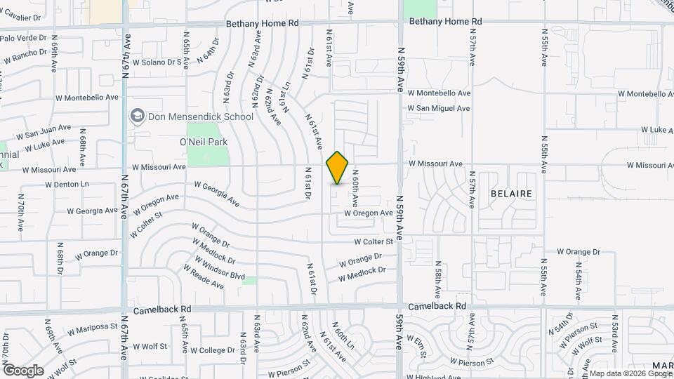 6026 W Oregon Ave Map and Location Details