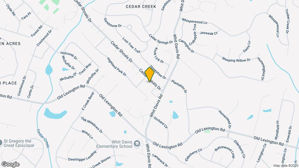 1806 Cedar Shoals Dr Map and Location Details