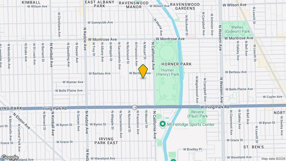 4132 N Mozart St, Unit 2 Map and Location Details