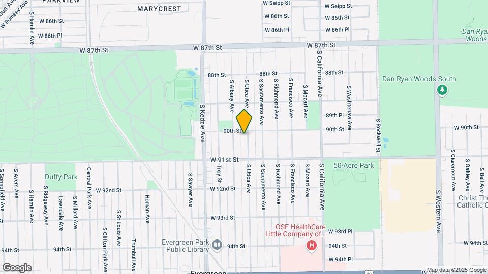 9008 S Utica Ave Map and Location Details