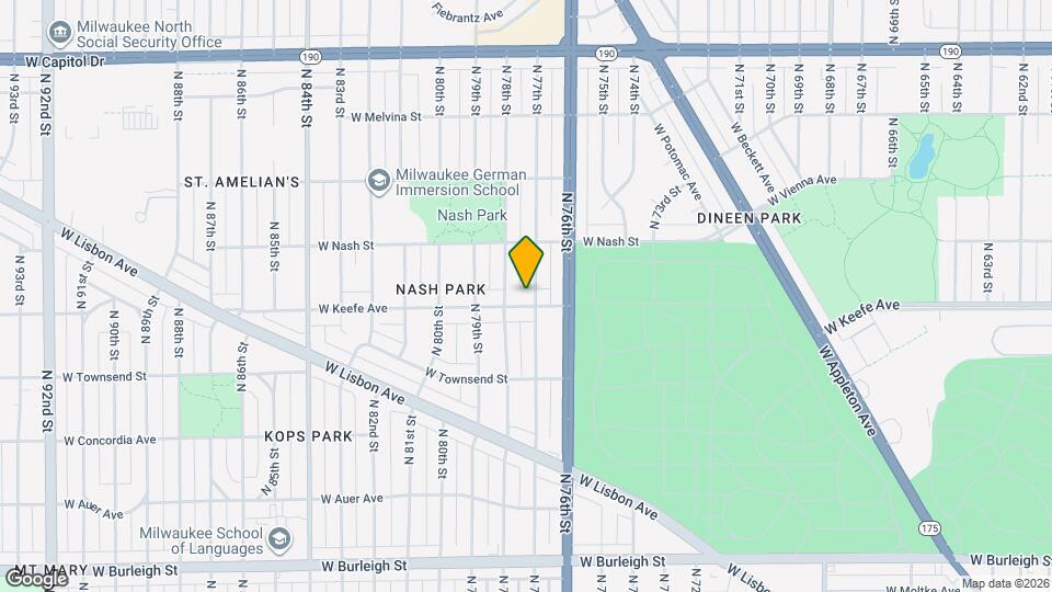 7710 W Keefe Ave Map and Location Details