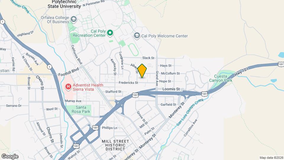 1646 Fredericks St Map and Location Details