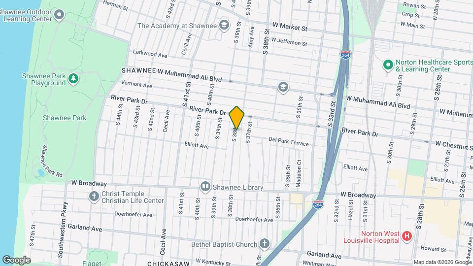 627 S 38th St Map and Location Details