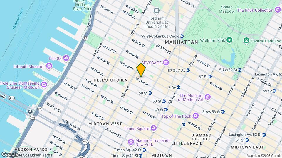 349 W 51st St Map and Location Details