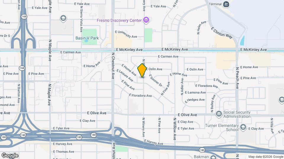 1419 N Winery Ave Map and Location Details