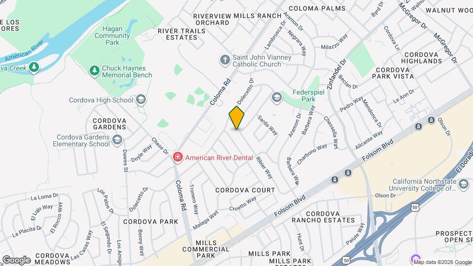 2536 Ribier Way Map and Location Details