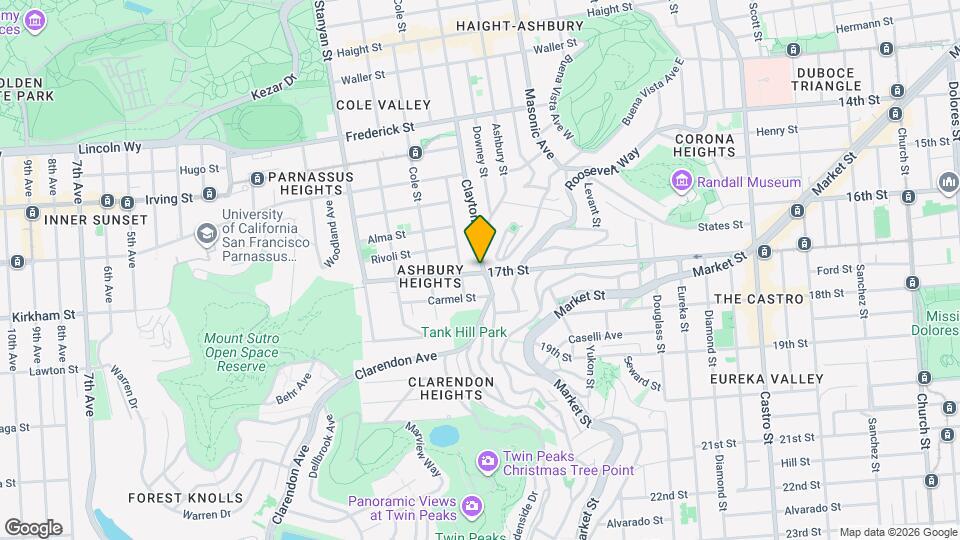 1175 Clayton St Map and Location Details