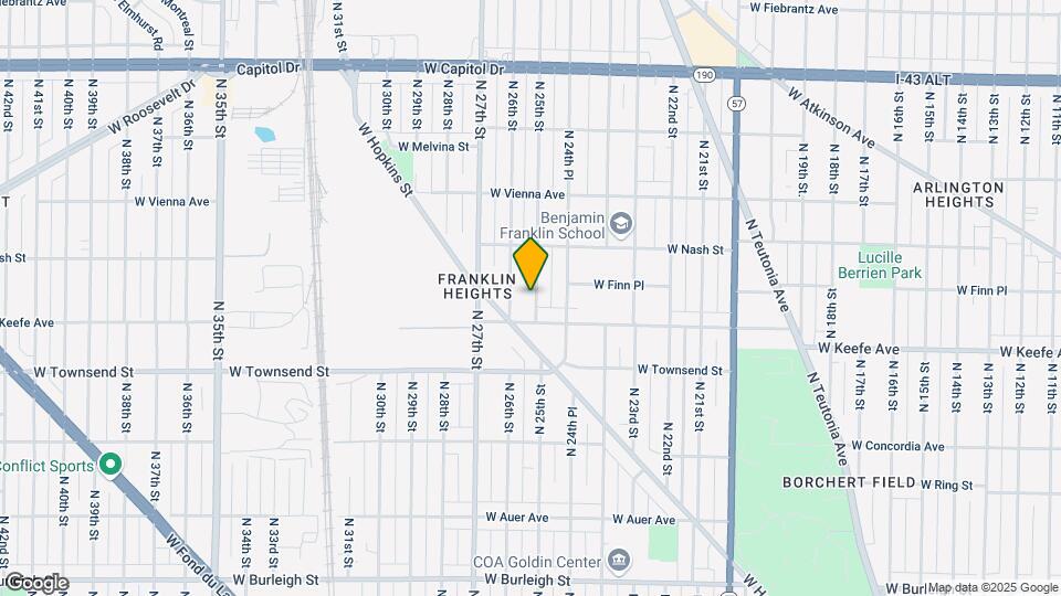3529 N 25th St, Unit Upper unit Map and Location Details
