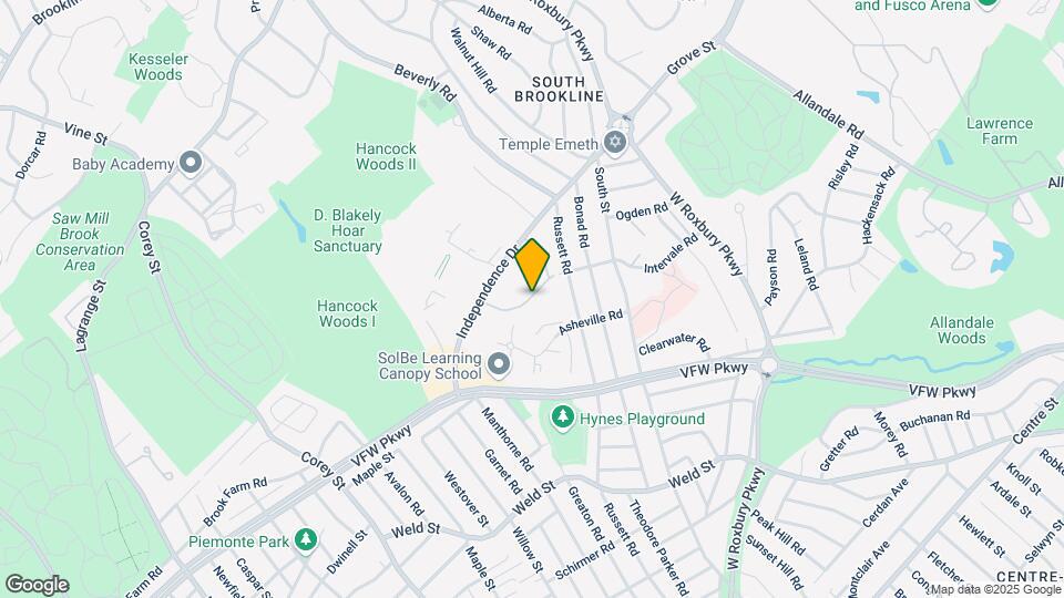 92 Thornton Rd, Unit Thornton Rd Brookline Map and Location Details