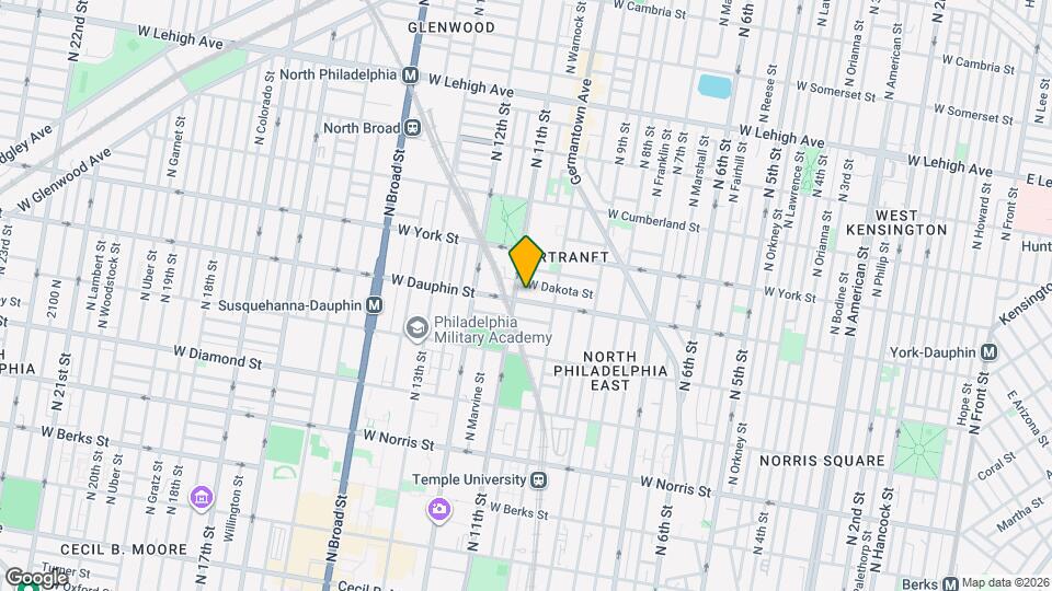 1027 W Dauphin St, Unit 1 Map and Location Details