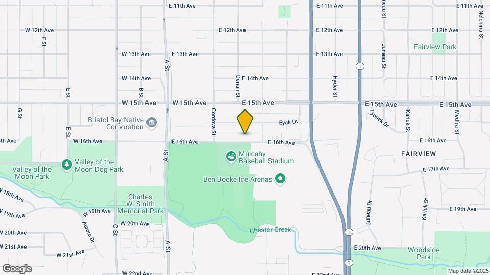 413 E 16th Ave Map and Location Details