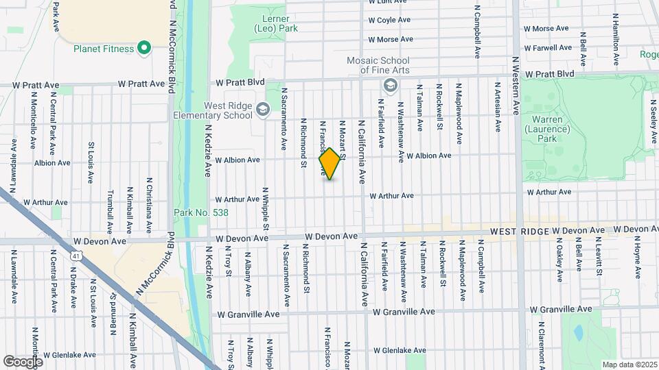 6515-6519 N Francisco Ave Map and Location Details