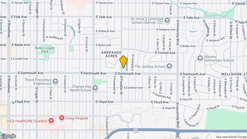 3090 S Franklin St Map and Location Details