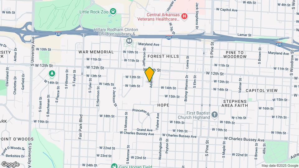 1320 Adams St Map and Location Details