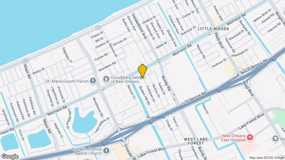 7232 Yorktown Dr Map and Location Details