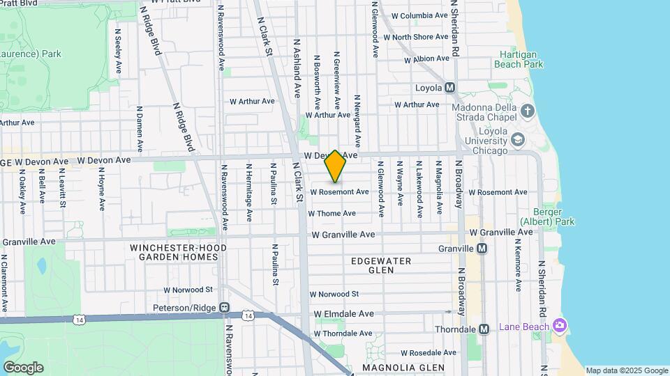 1506-1508 W Rosemont Ave Mapa y Detalles de la Ubicación