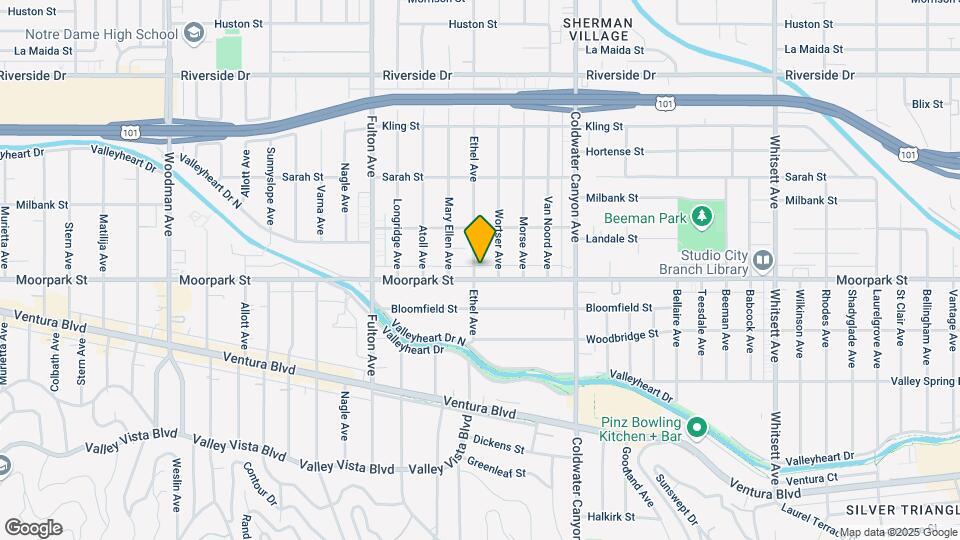 13055 Moorpark St Map and Location Details
