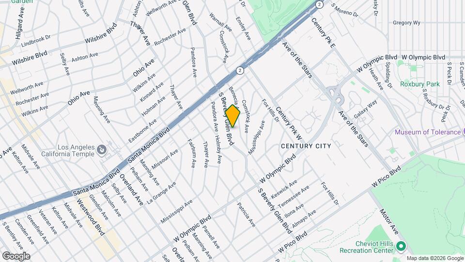 1940 S Beverly Glen Blvd, Unit 2 Mapa y Detalles de la Ubicación