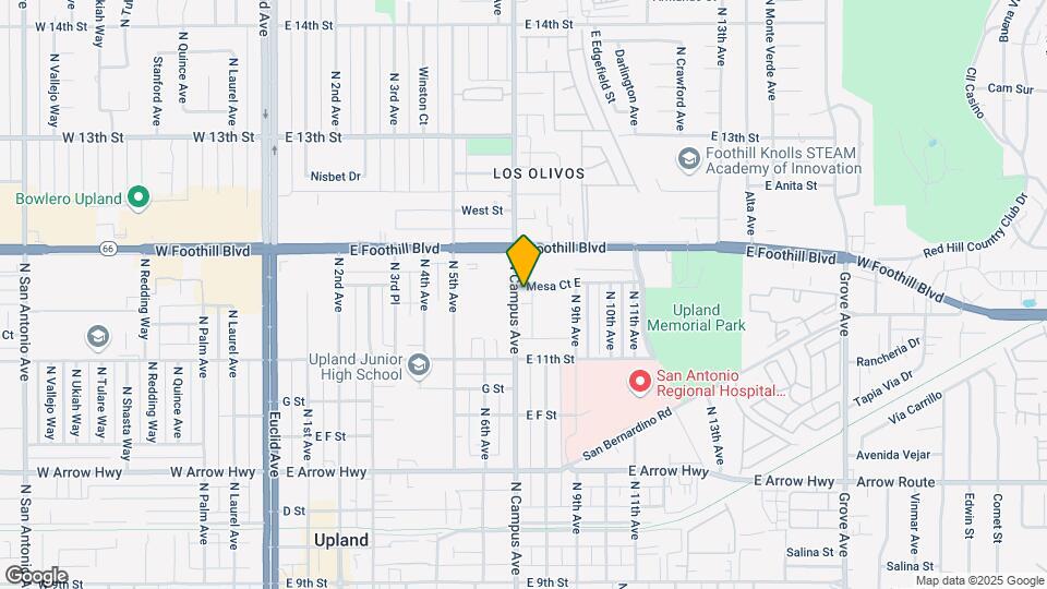 916 N Campus Ave Mapa y Detalles de la Ubicación