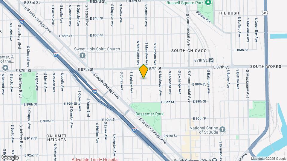 8743 S Marquette Ave Map and Location Details
