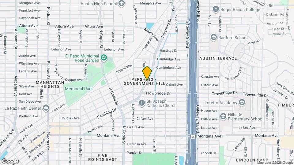 4002 Pershing Dr Mapa y Detalles de la Ubicación