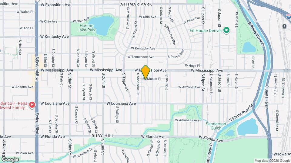 1850 W Mosier Pl Mapa y Detalles de la Ubicación
