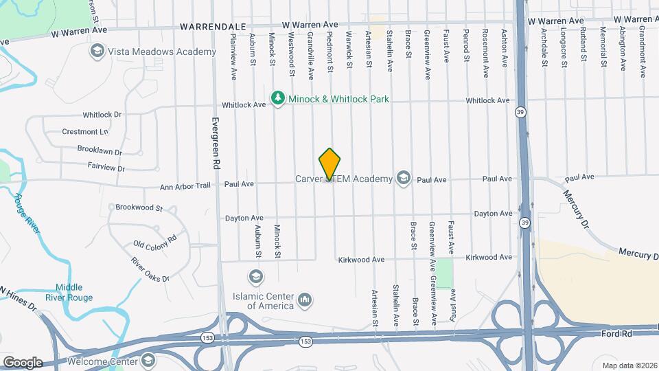 6267 Piedmont St Map and Location Details