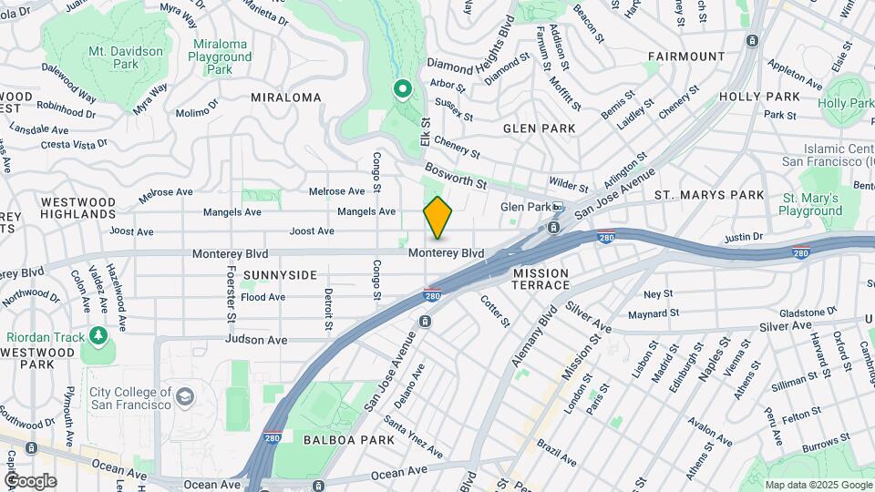 174 Monterey Blvd Map and Location Details