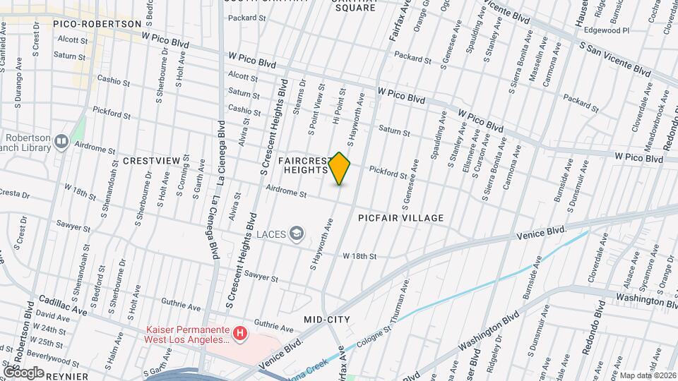 1651 S Hayworth Ave Map and Location Details