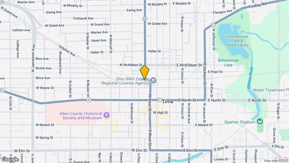 423 N West St Mapa y Detalles de la Ubicación