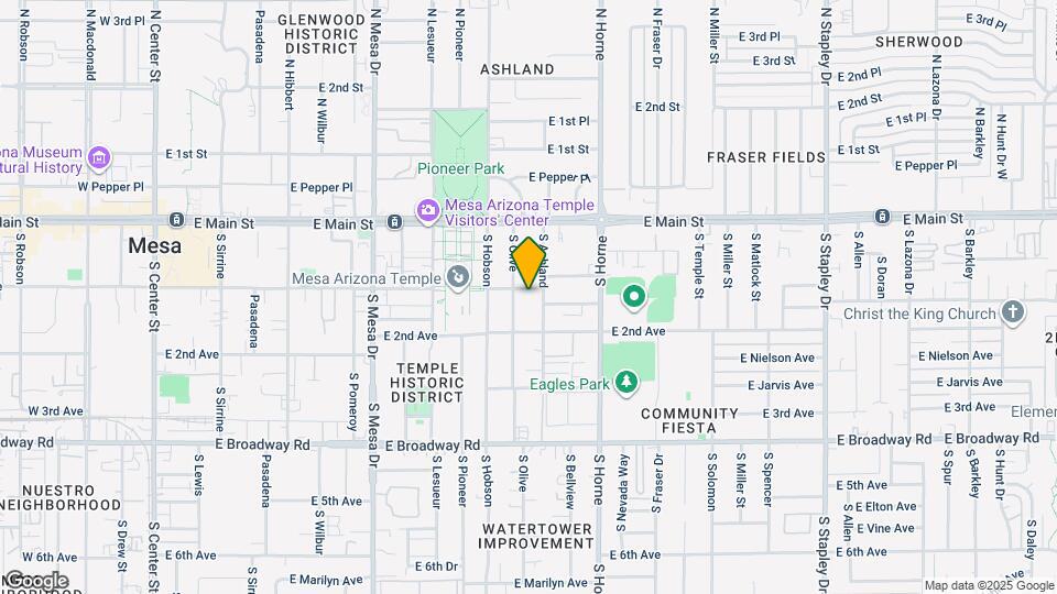 645 E 1st Ave Map and Location Details